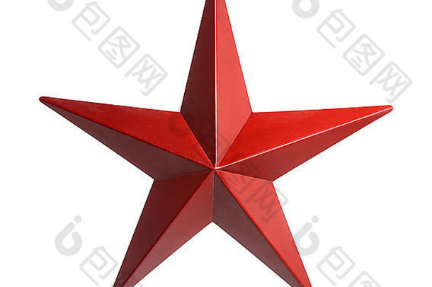 画红色的明星孤立的白色背景