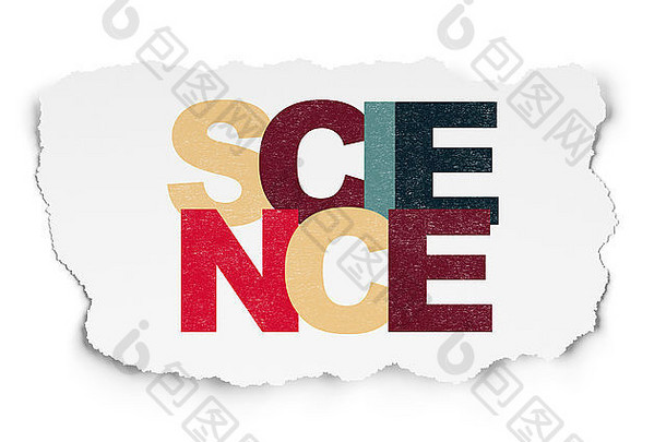 科学概念科学撕裂纸背景