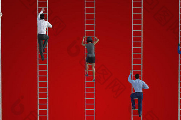 攀爬企业梯业务概念