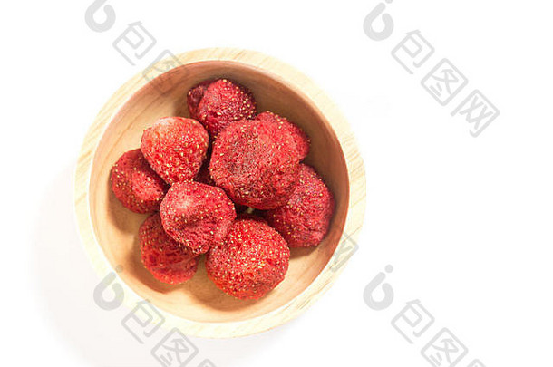 健康的草莓脆皮孤立的白色背景股票照片
