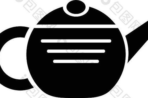 中国人茶壶图标简单的风格