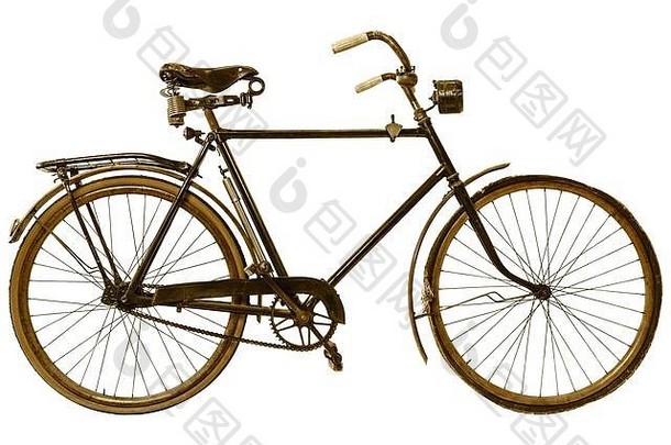 复古的风格图像19世纪自行车孤立的白色背景