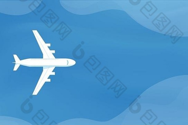 乘客飞机前视图飞行海洋海