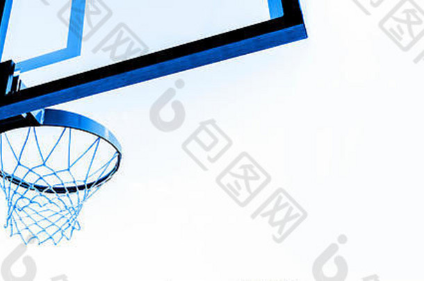 篮球希望孤立的白色背景蓝色的过滤器