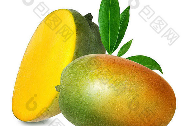芒果水果孤立的白色背景