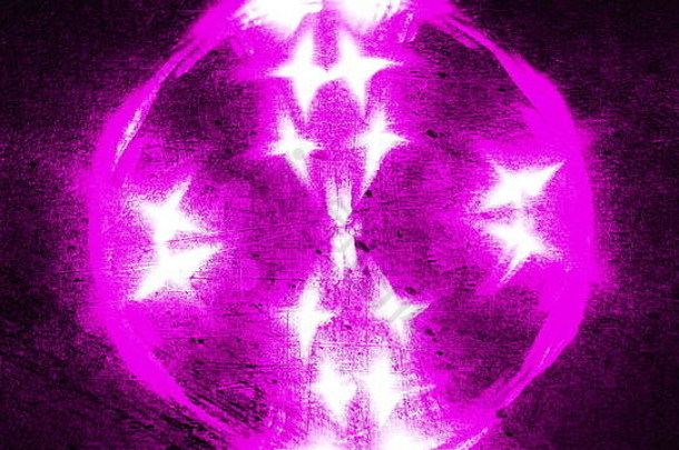 电脑生成的千变万化的难看的东西背景闪烁的紫色的灯渲染