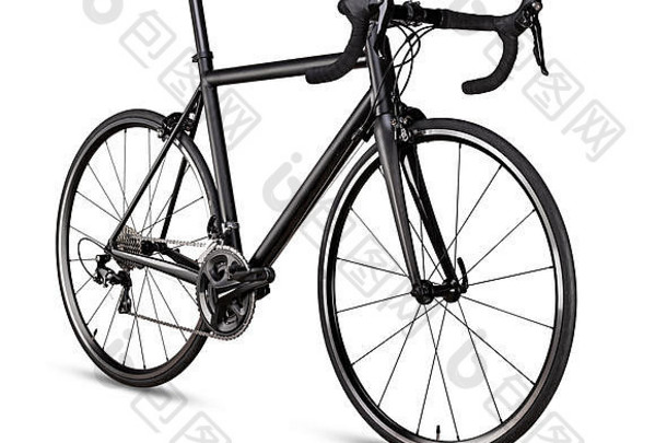 黑色的赛车体育运动路<strong>自行车自行车</strong>赛车手孤立的白色背景