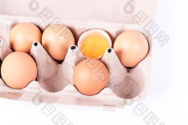 破碎的蛋容器蛋蛋黄