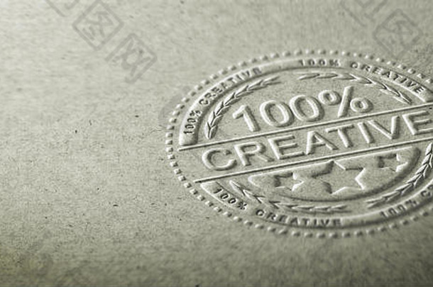 插图压花邮票文本百分比有创意的背景沟通创造力创新