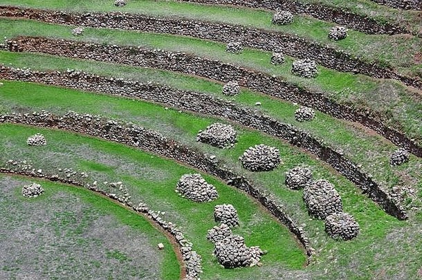 圈还废墟农业梯田马里库斯科地区秘鲁南美国