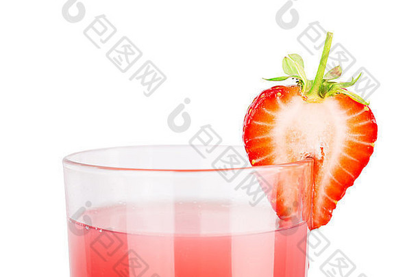 草莓汁孤立的白色背景
