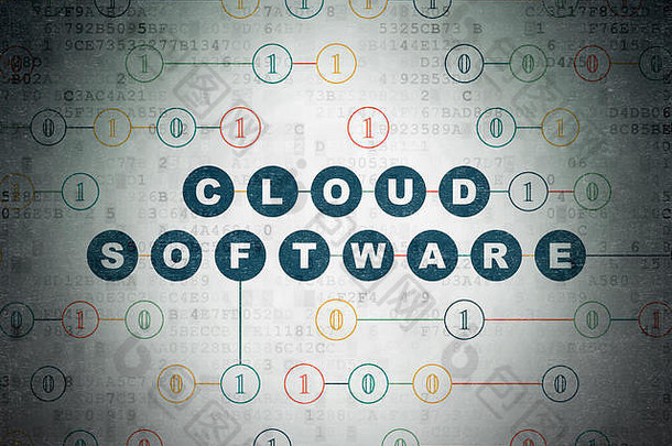 云计算概念云软件数字数据纸背景