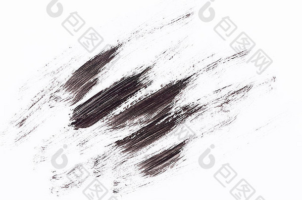 黑色的油漆孤立的白色纸背景