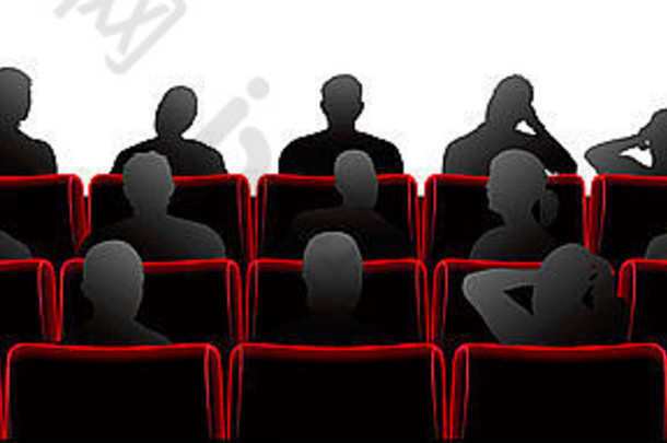 观众坐剧院电影风格椅子