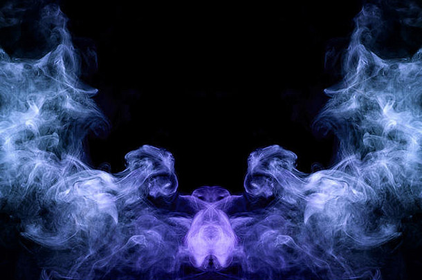 幻想打印衣服t恤运动衫紫色的蓝色的云烟形式怪物黑色的孤立的背景背景