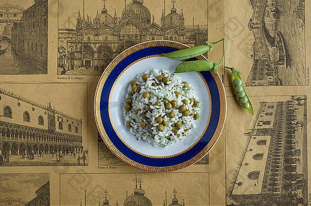 典型的威尼斯食物大米豌豆