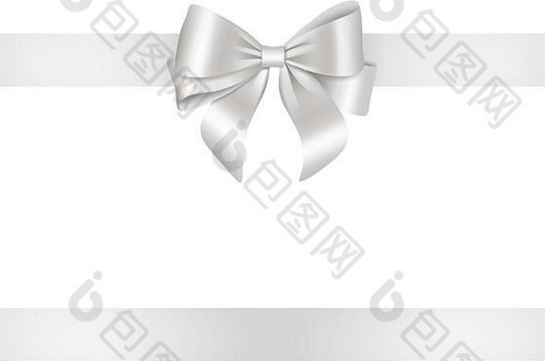 孤立的白色弓丝带情人节一天生日周年纪念日假期装饰