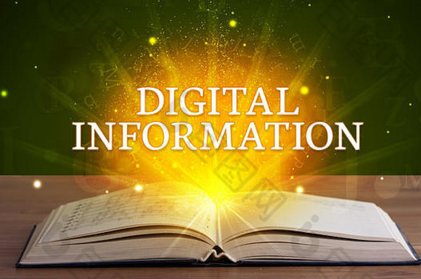 数字信息登记未来开放书教育概念