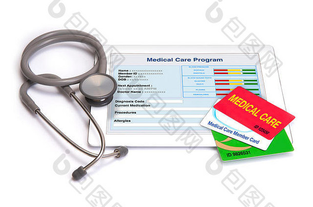 健康医疗护理项医疗护理卡片个人健康信息所示平板电脑