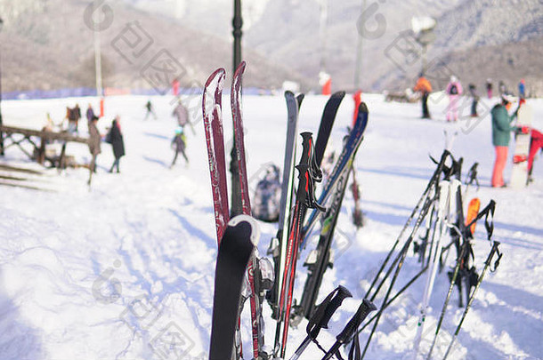滑雪板滑雪板背景滑雪度假胜地假期