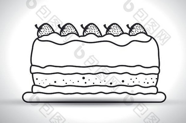 美味的蛋糕孤立的图标设计
