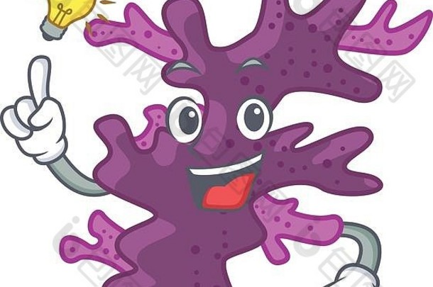 的想法紫色的珊瑚礁形状吉祥物