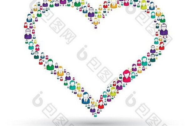 社会爱心使图标表达爱人社会媒体