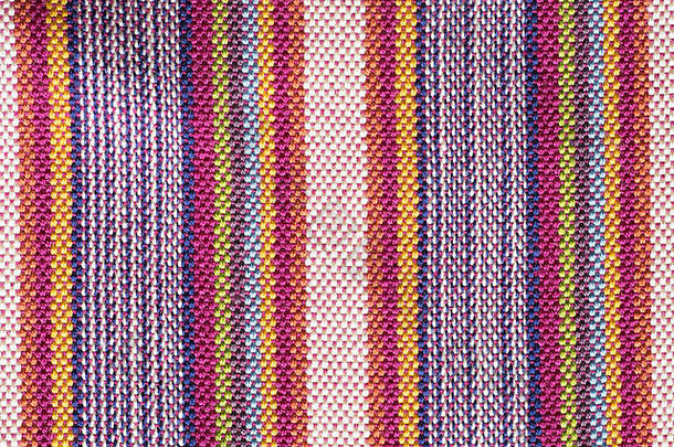 手工制作的棉花编织织物背景纹理