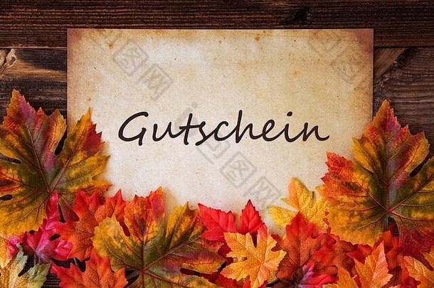 垃圾纸色彩斑斓的叶子gutschein意味着凭证