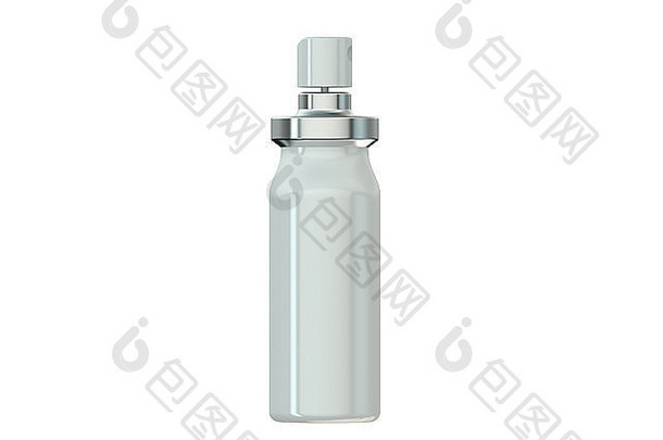 白色金属喷雾瓶孤立的白色背景
