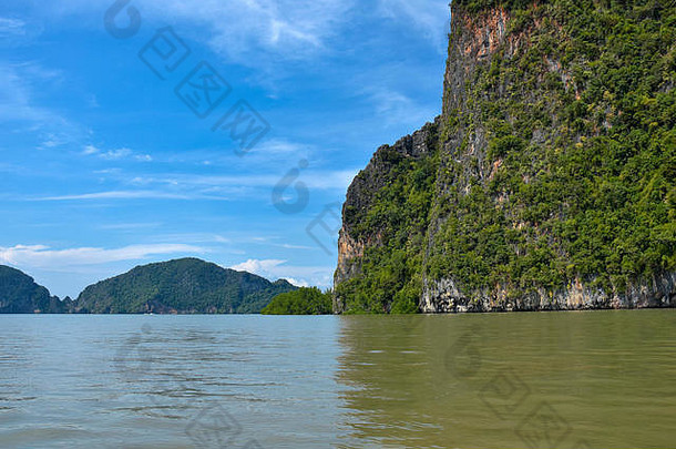 令人印象深刻的一天时间夏天景观岩石水詹姆斯债券岛<strong>泰国</strong>