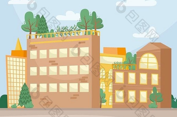床幼苗日益增长的蔬菜屋顶建筑环境消费农场城市
