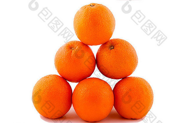 橙子倒孤立的白色