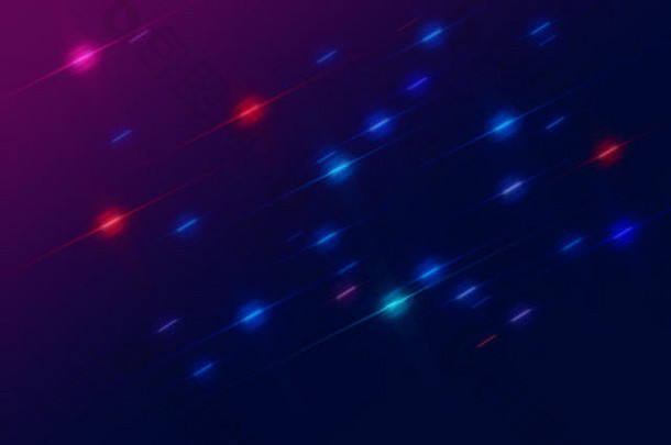 摘要空间布满星星的背景插图组成程式化的飞行组合成的红色的蓝色的紫色的星星灯