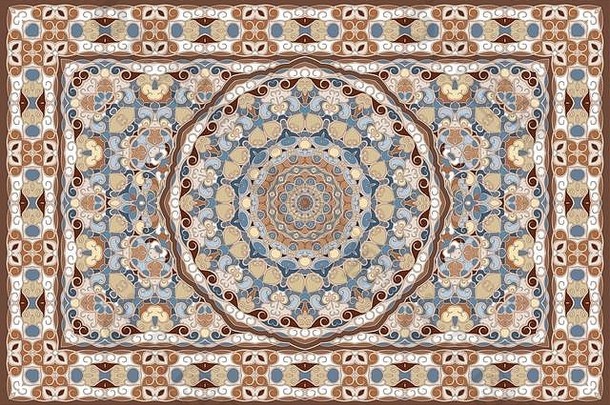丰富的阿拉伯语点缀地毯彩色的波斯地毯