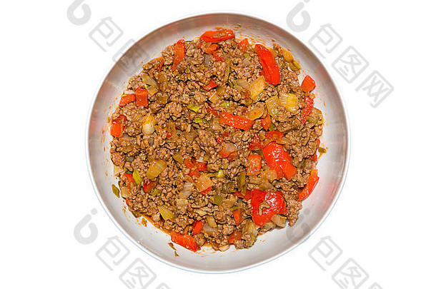 图片混合菜剁碎肉红辣椒春天洋葱洋葱