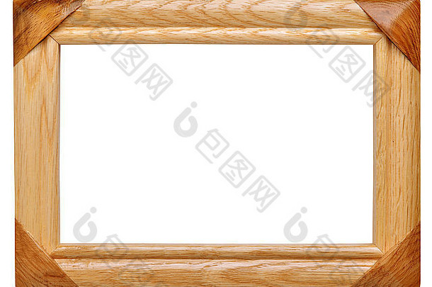 木照片框架孤立的白色背景