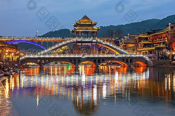 神奇的视图凤凰凤凰城古老的小镇《暮光之城》湖南省中国