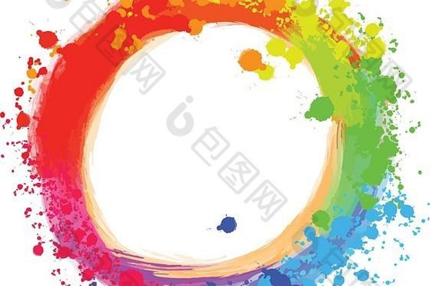 明亮的背景圆色彩斑斓的滴美丽的手画背景可用的网站社会媒体打印装饰
