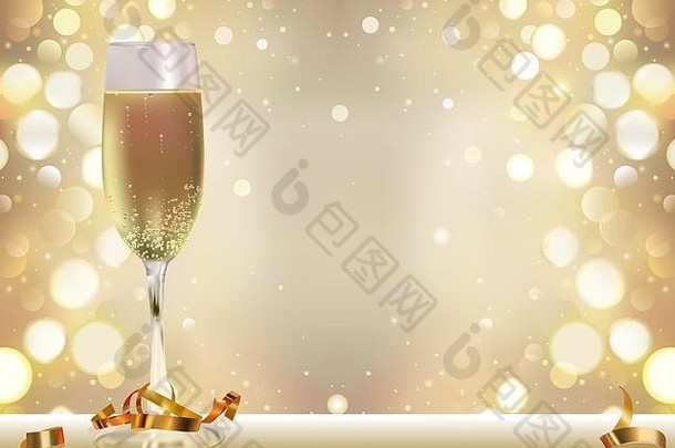 金散景背景香槟玻璃