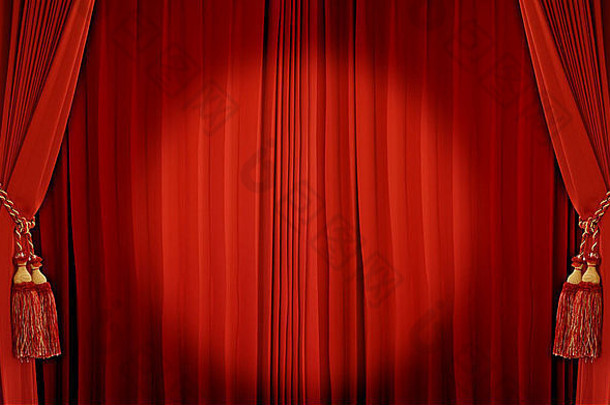 戏剧窗帘红色的颜色