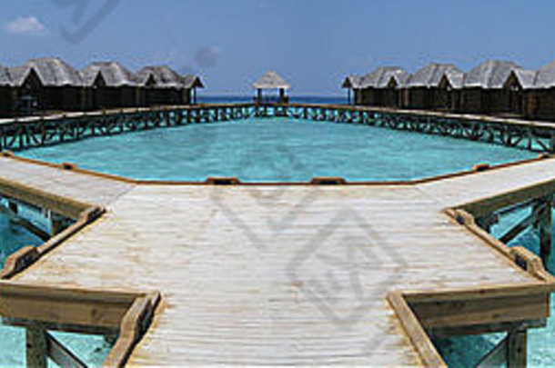 宽角全景水平房马尔代夫的岛