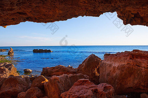 denia这些破碎洞穴地中海海西班牙