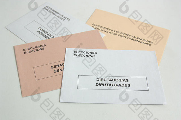 信封一般选举国会代表代表参议院区域valencian社区选举