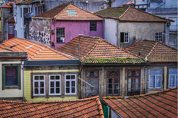 红色的平铺的屋顶住宅建筑圣人伊尔德丰索区港口城市伊比利亚半岛最大城市葡萄牙