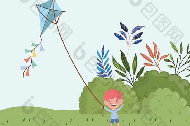 快乐男孩飞行风筝景观