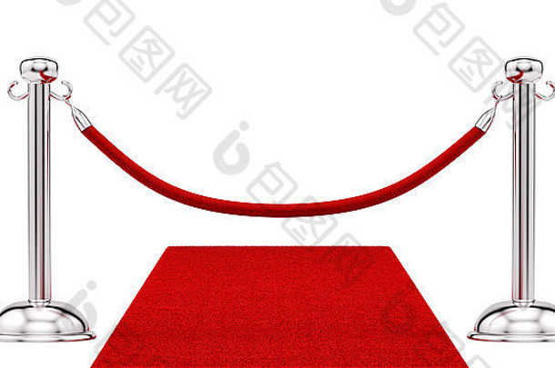 银支柱红色的地毯