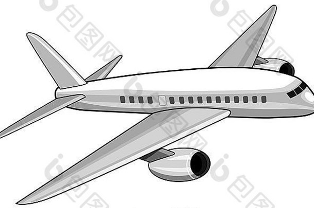 插图商业飞机飞机客机孤立的背景