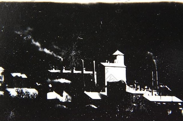 细古董黑色的白色极端的摄影工作污染工厂烟囱打嗝污染