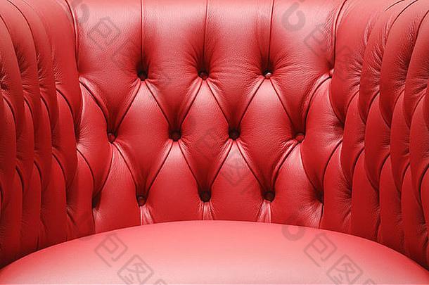 部分舒适的红色的皮革沙发椅子家具
